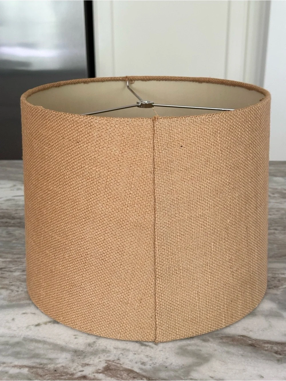 Tan Burlap Drum Table Lamp Shade
